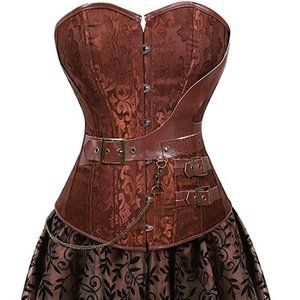 Steampunk Corset Dresses for Women Steam Punk Gothic Overbust Corset 6xl